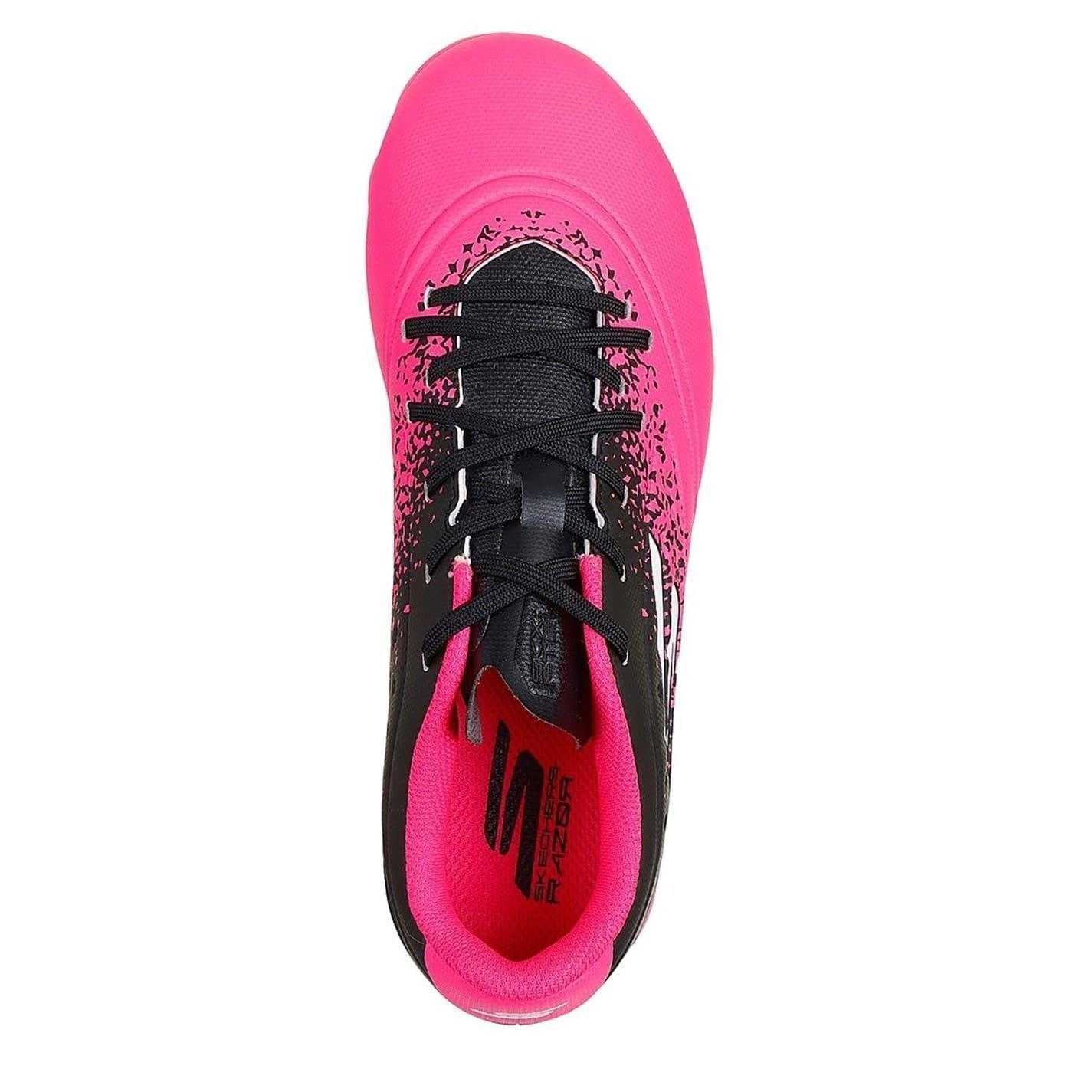 Black-Pink - Lifestyle - Skechers Childrens-Kids Graphic Print Firm Ground Rugby Boots