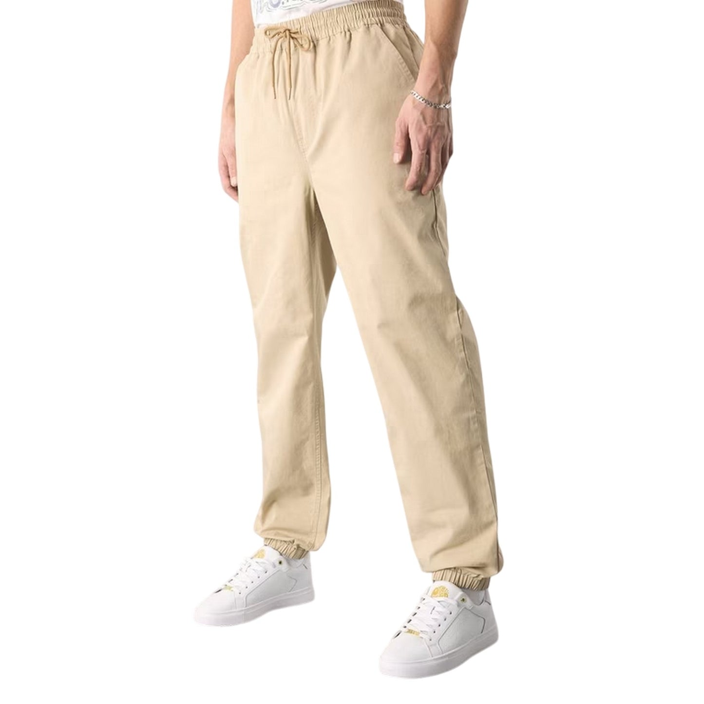 Sand - Side - Pretty Green Mens Woven Straight Leg Joggers