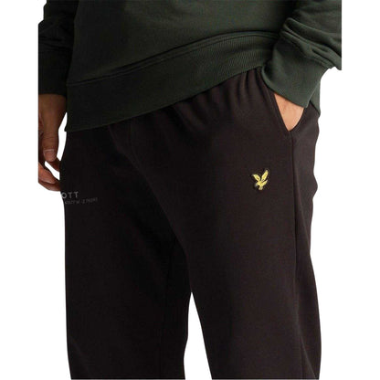 Jet Black - Side - Lyle & Scott Mens Fleece Joggers