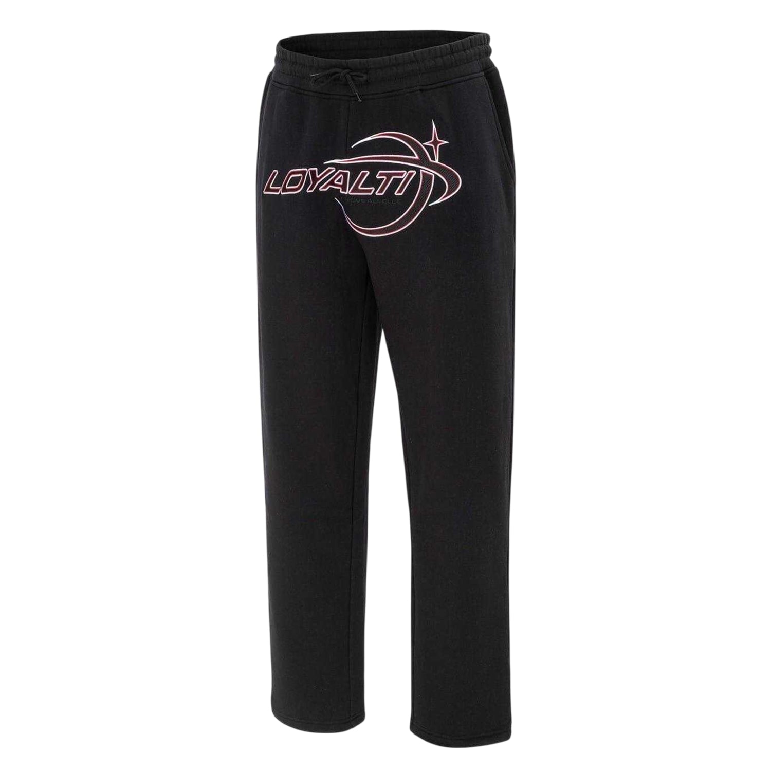 Black - Side - Loyalti Mens Cotton Galaxy Relaxed Fit Joggers