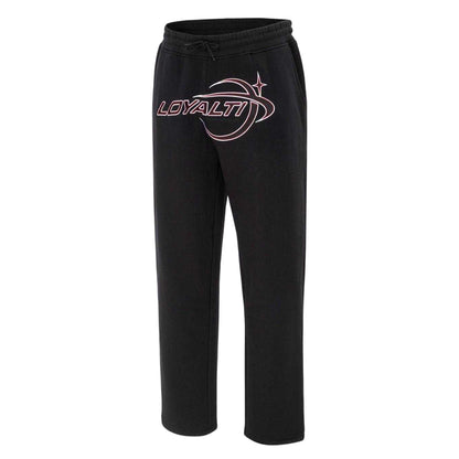 Black - Side - Loyalti Mens Cotton Galaxy Relaxed Fit Joggers