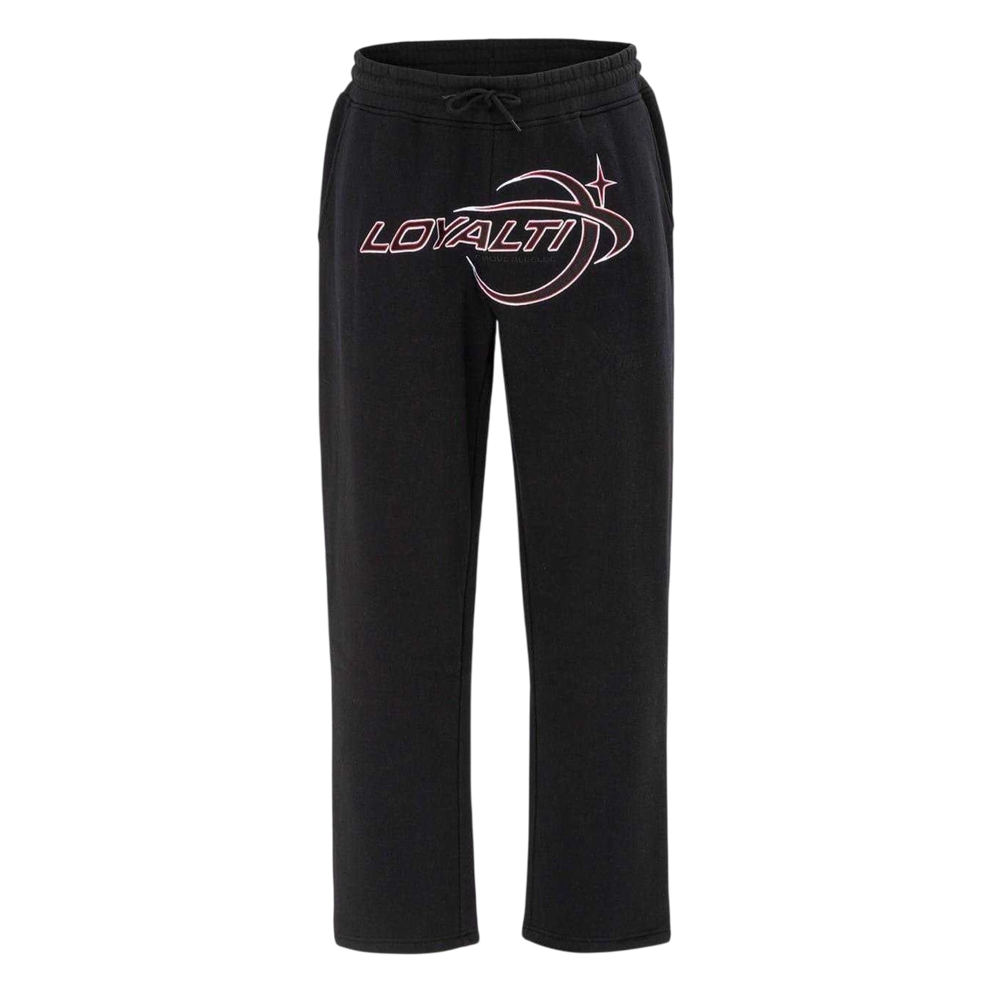 Black - Front - Loyalti Mens Cotton Galaxy Relaxed Fit Joggers