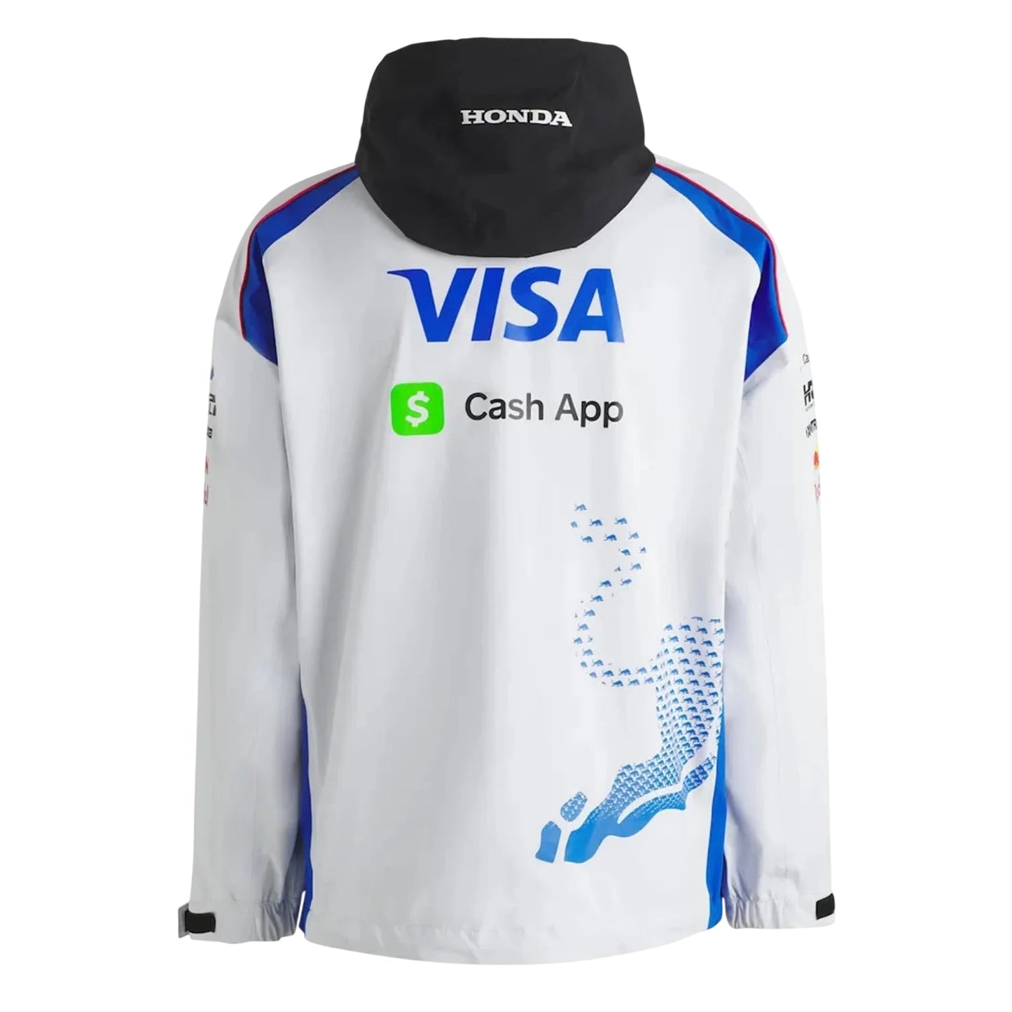 White - Back - Hugo Mens BW Visa Cash App Red Bull Hooded Jacket