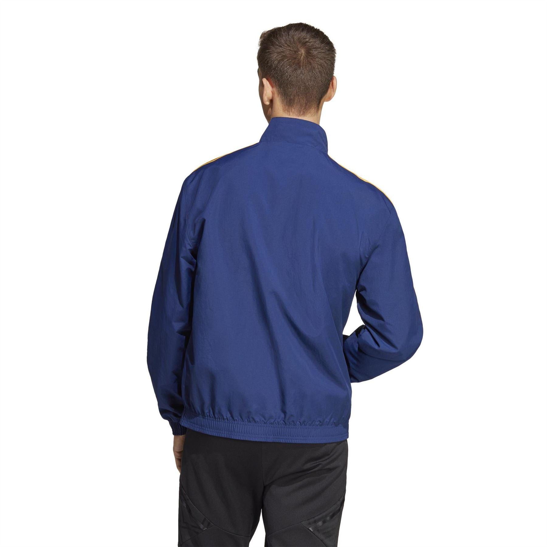 Dark Blue - Back - Adidas Mens LA Galaxy 3 Stripes Anthem Jacket