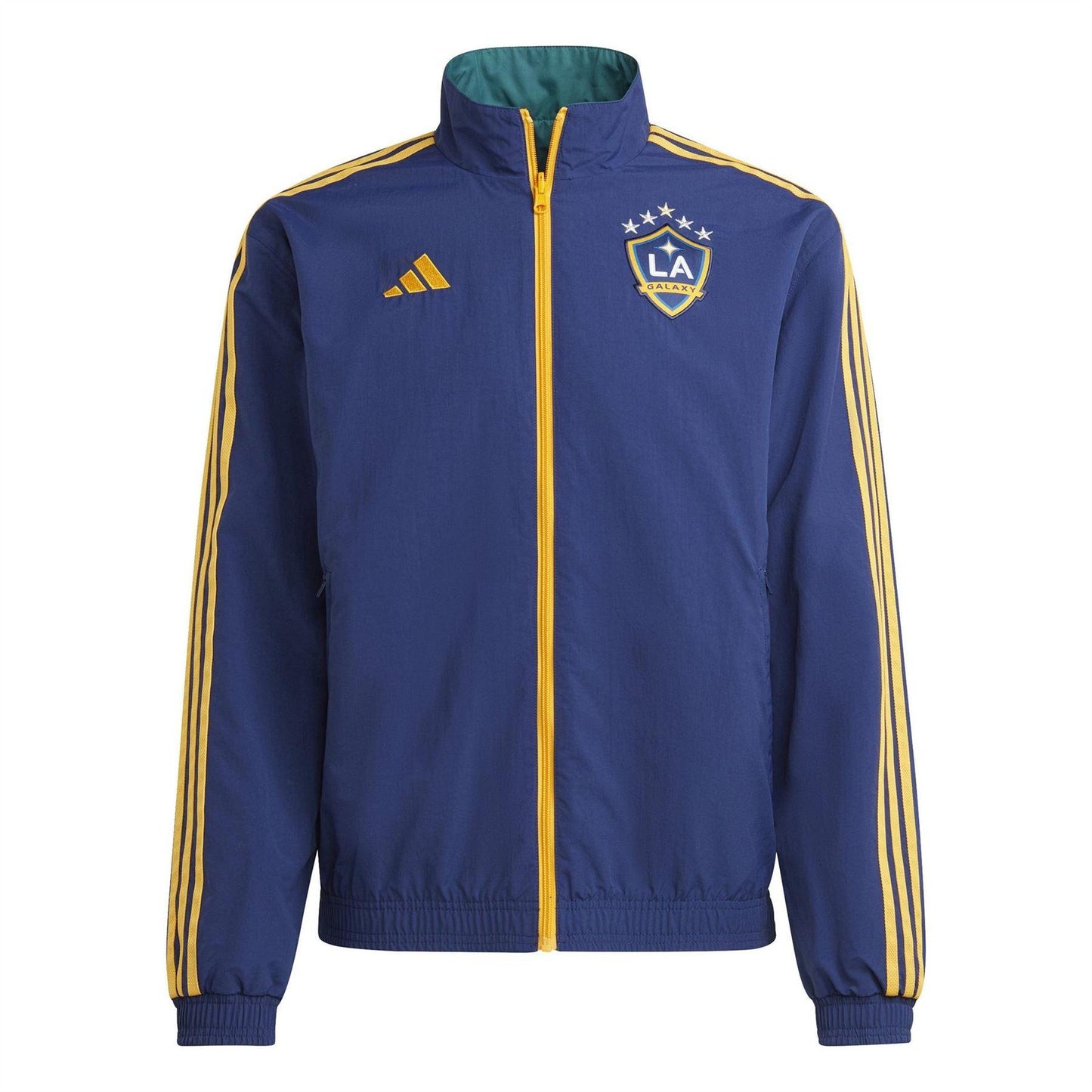 Dark Blue - Front - Adidas Mens LA Galaxy 3 Stripes Anthem Jacket