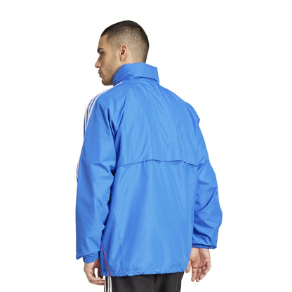 Blue - Back - Adidas Mens Manchester United FC Hooded Jacket