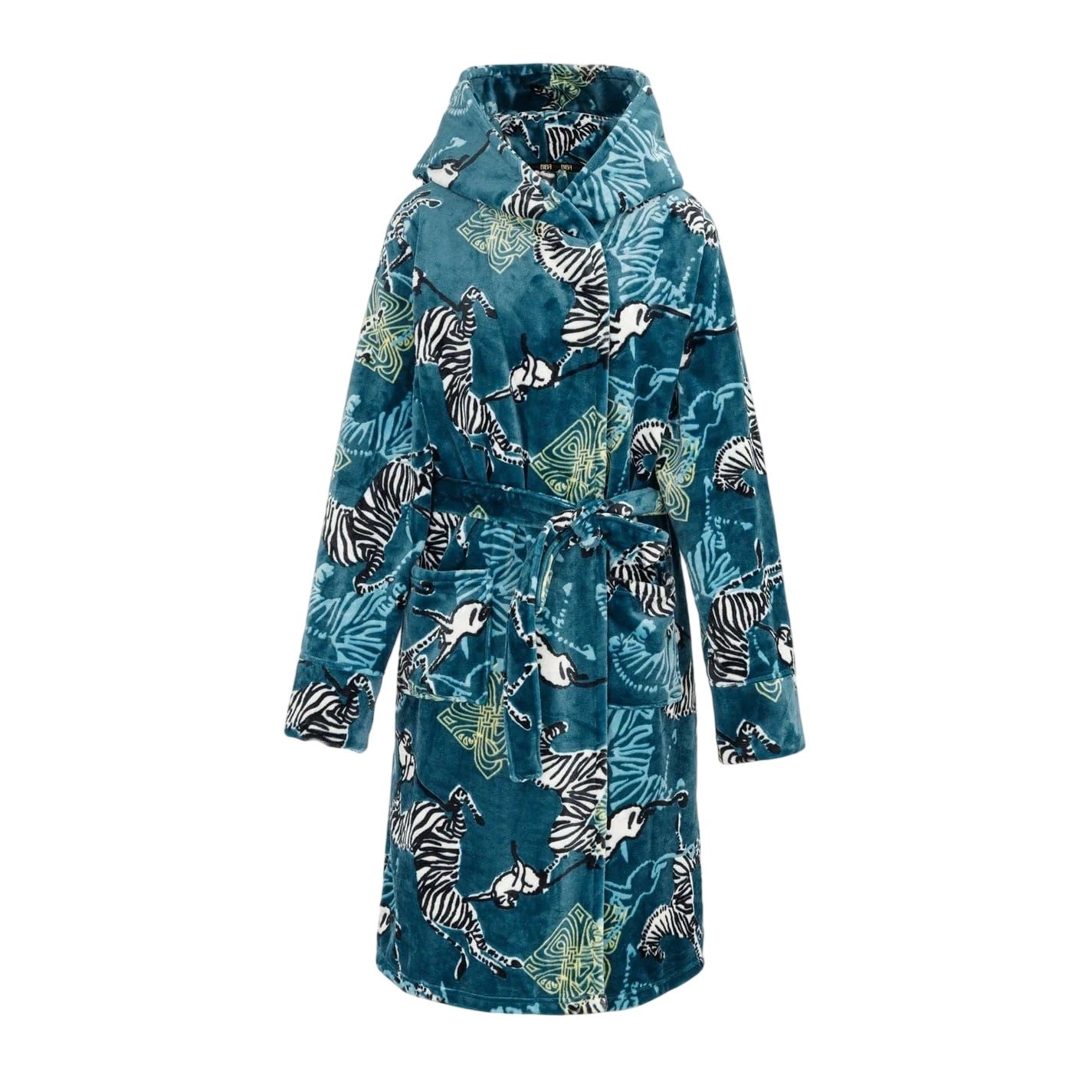 Multicoloured - Front - Biba Womens-Ladies Zebra Dressing Gown