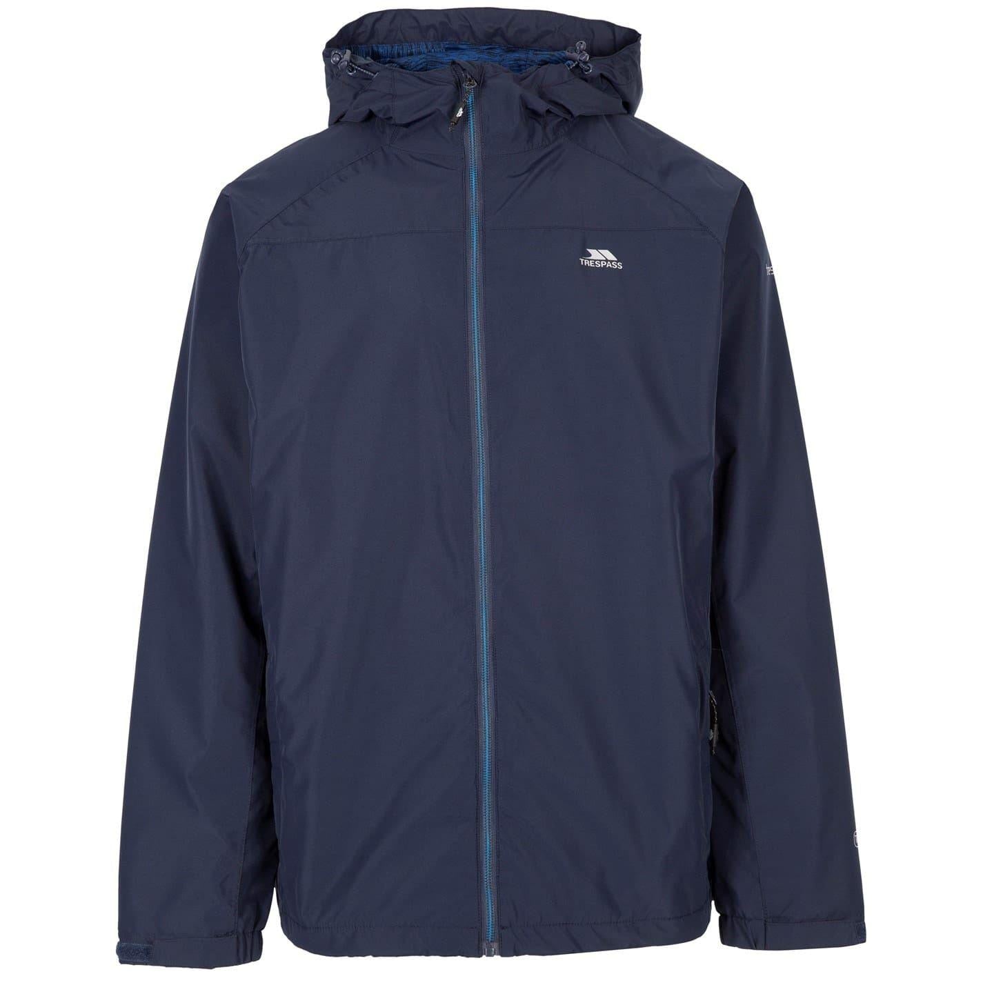 Navy - Front - Trespass Mens Tarrant Waterproof Jacket