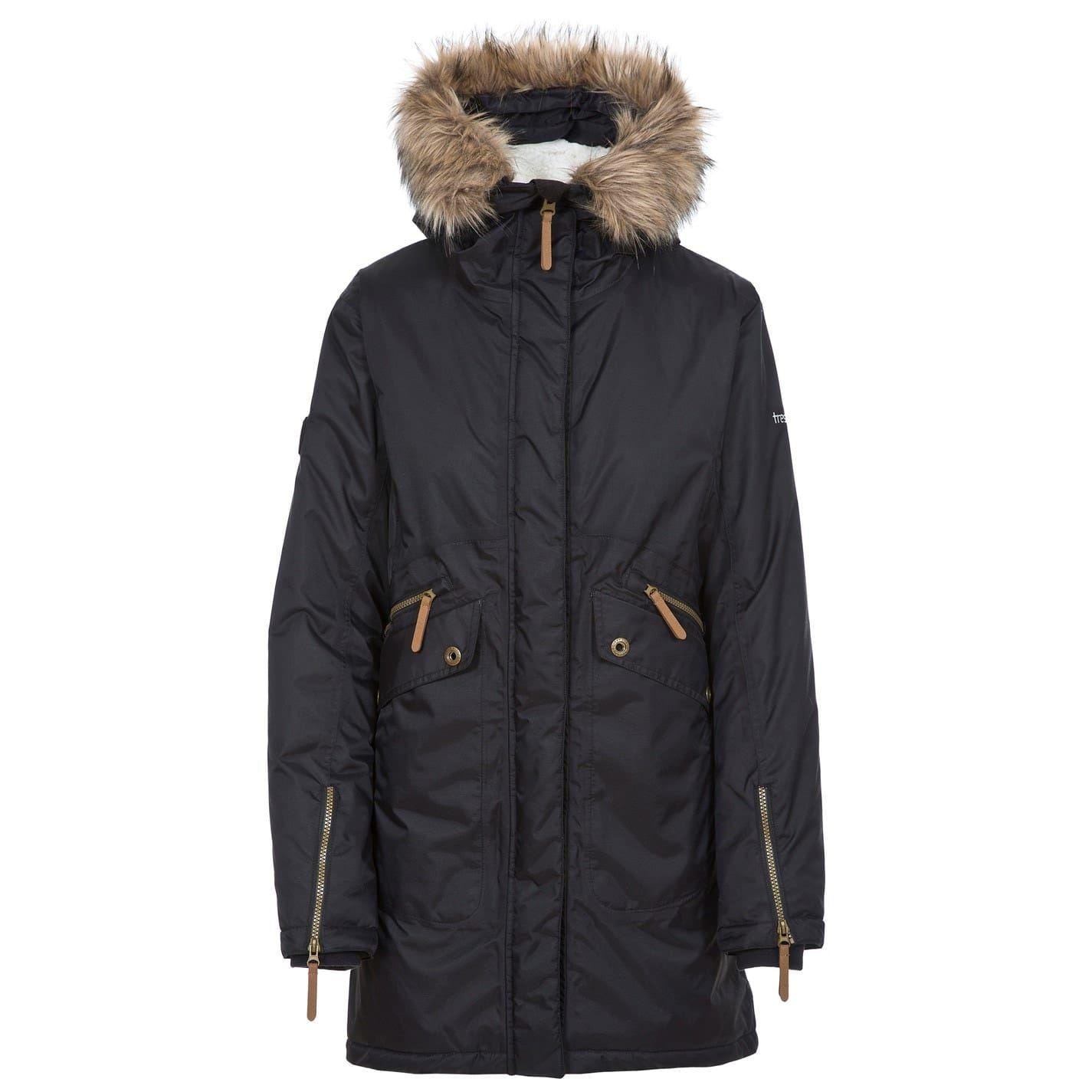 Black - Front - Trespass Womens-Ladies Eternally Waterproof Parka