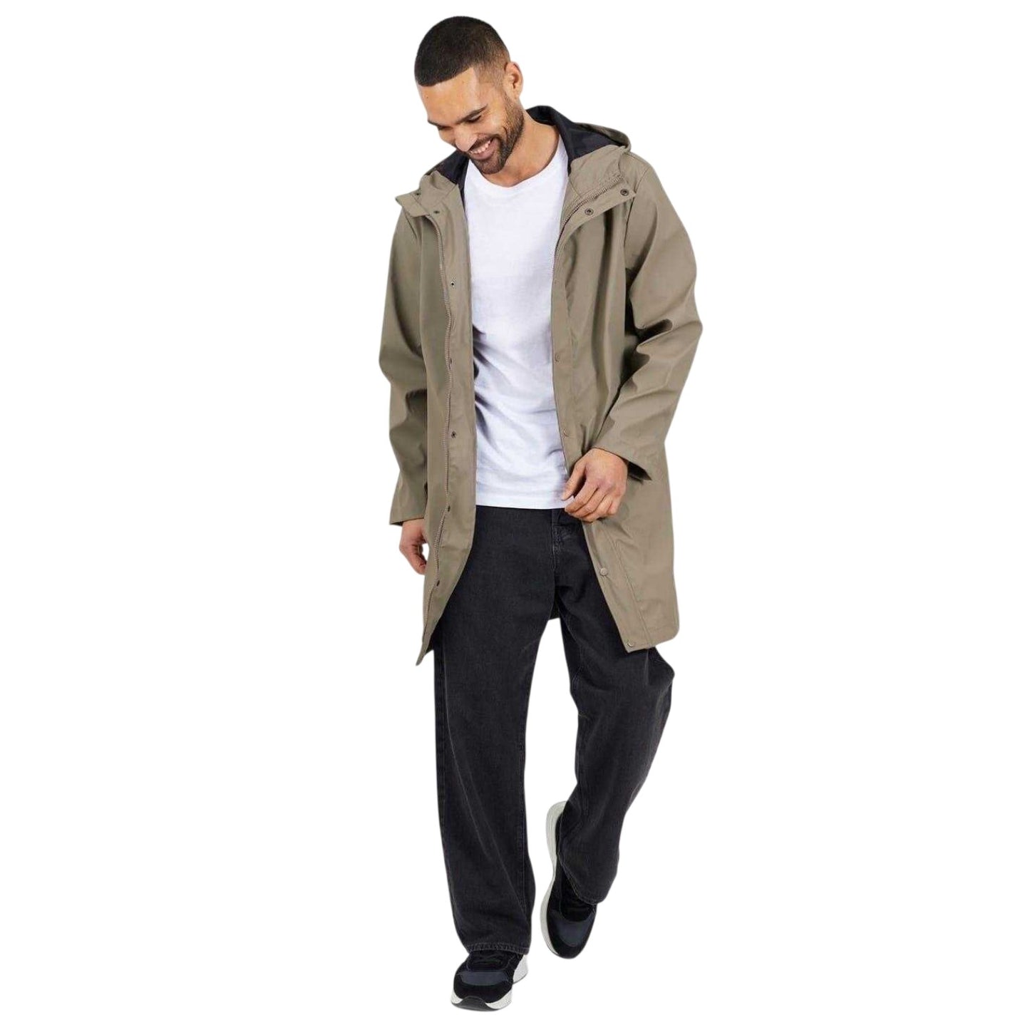 Taupe - Lifestyle - Brave Soul Mens Rubberised Parka