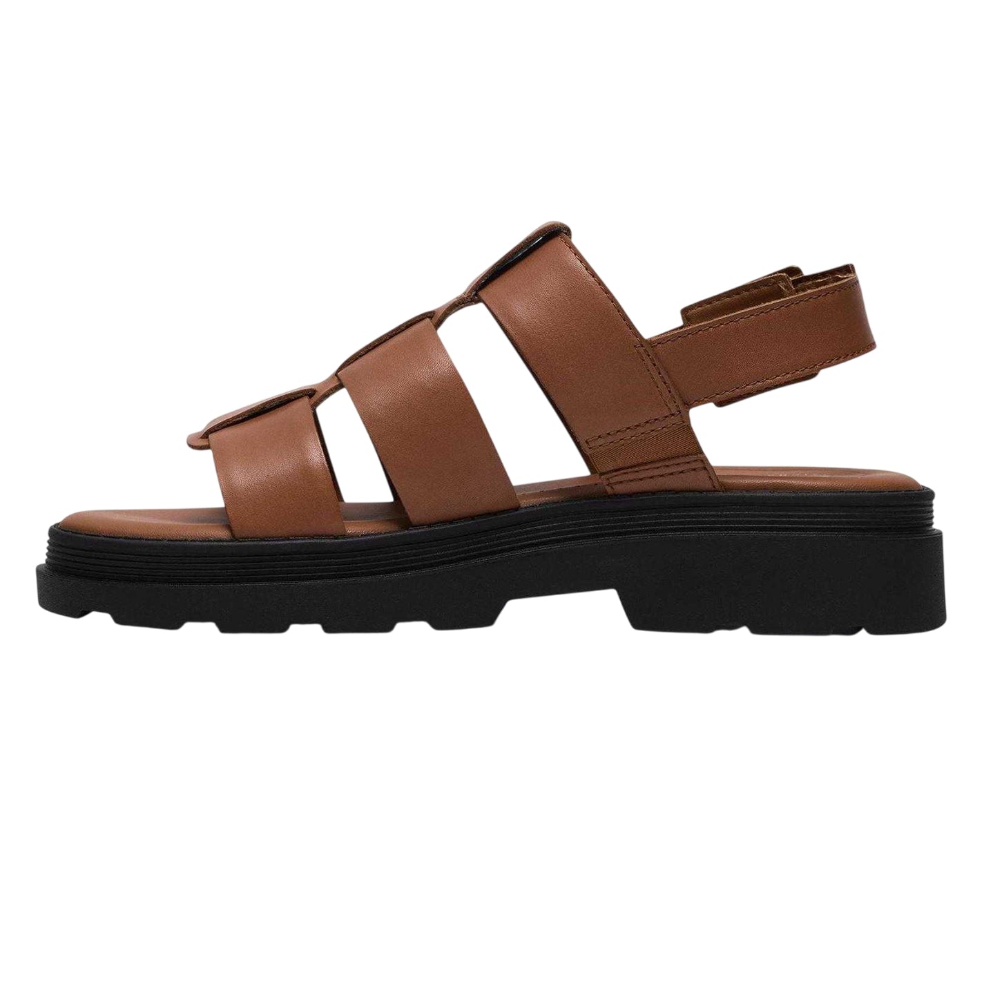 Tan - Lifestyle - Clarks Womens-Ladies Orinoco3 Fisherman Leather Chunky Sole Flat Sandals