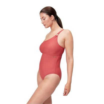 Brown - Lifestyle - Speedo Womens-Ladies Asymmetric One Piece Swimsuit