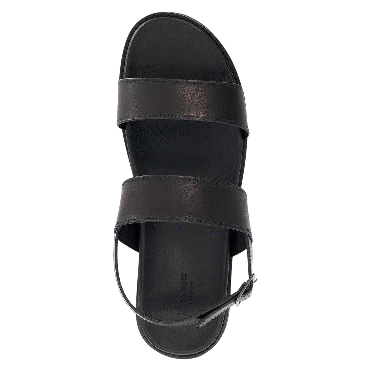 Black - Side - Dune London Mens Leather Sandals