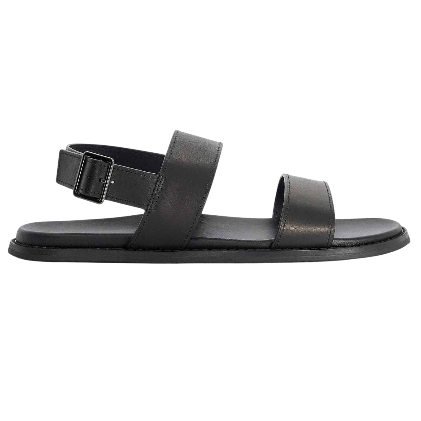 Black - Front - Dune London Mens Leather Sandals