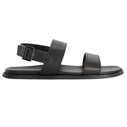 Black - Front - Dune London Mens Leather Sandals