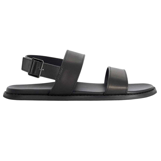 Black - Front - Dune London Mens Leather Sandals