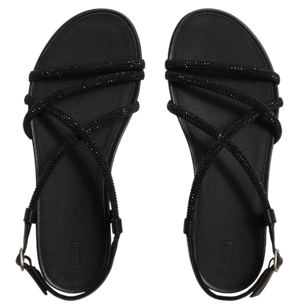 All Black - Back - Fit Flop Womens-Ladies Gracie Rhinestone Sandals