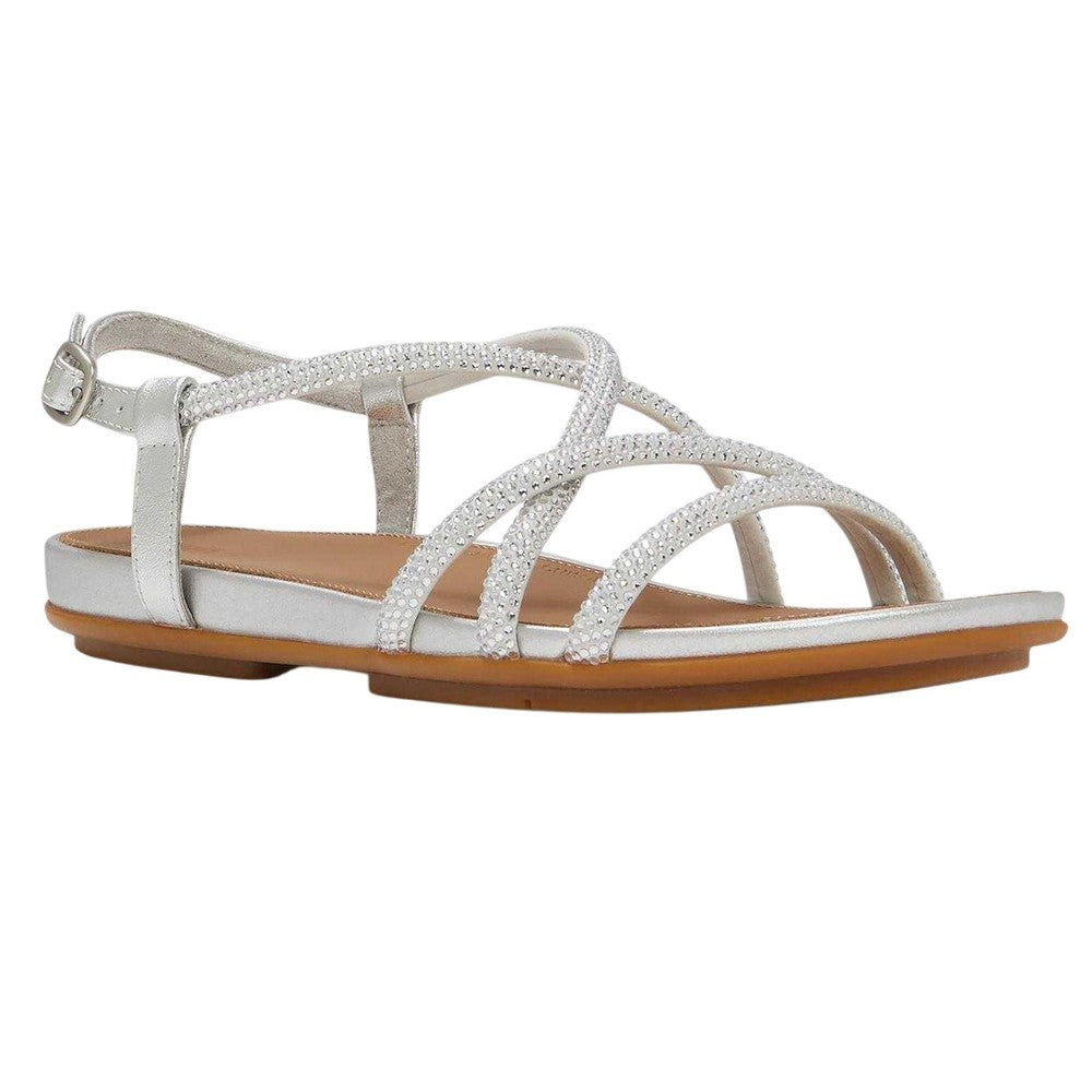 Silver - Back - Fit Flop Womens-Ladies Gracie Rhinestone Sandals