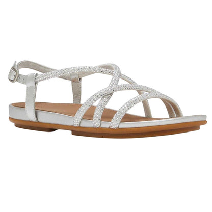 Silver - Back - Fit Flop Womens-Ladies Gracie Rhinestone Sandals
