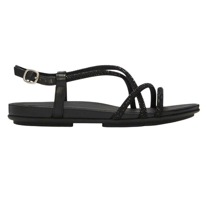 All Black - Front - Fit Flop Womens-Ladies Gracie Rhinestone Sandals