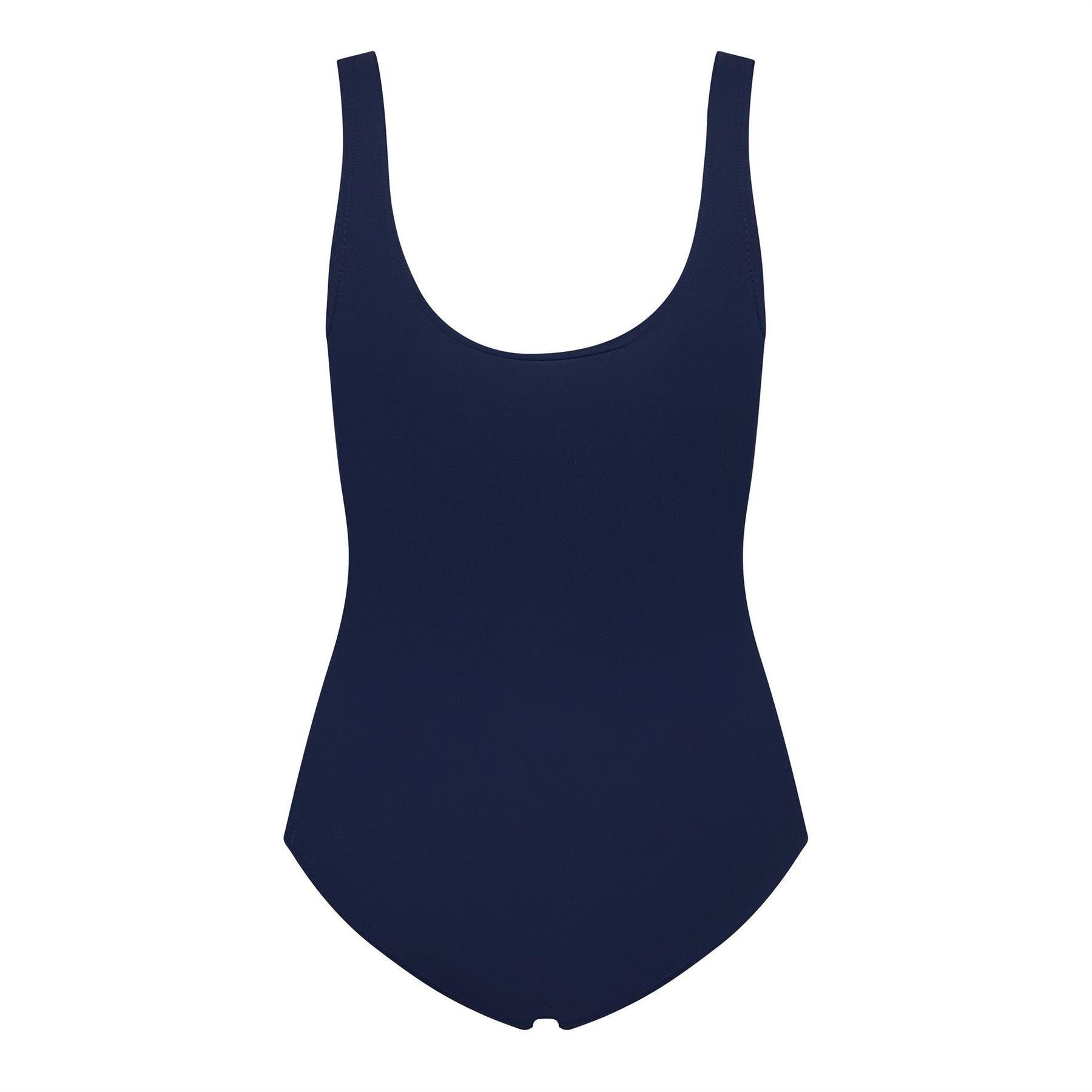 Blue - Back - Zoggs Womens-Ladies Rose Scoopback Swimming One Piece Swimsuit