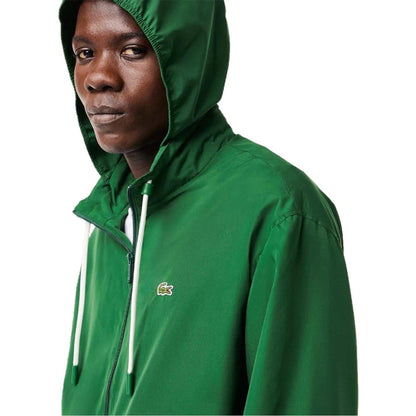 Green - Side - Lacoste Mens Zipped Jacket