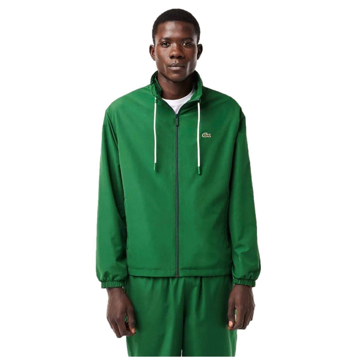 Green - Front - Lacoste Mens Zipped Jacket