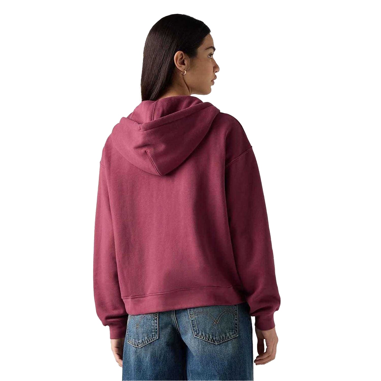 Burgundy - Side - Levis Womens-Ladies Everyday Full Zip Hoodie