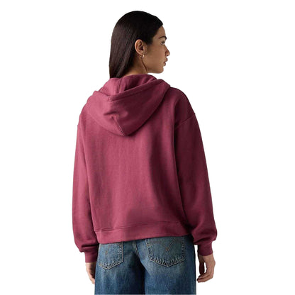 Burgundy - Side - Levis Womens-Ladies Everyday Full Zip Hoodie