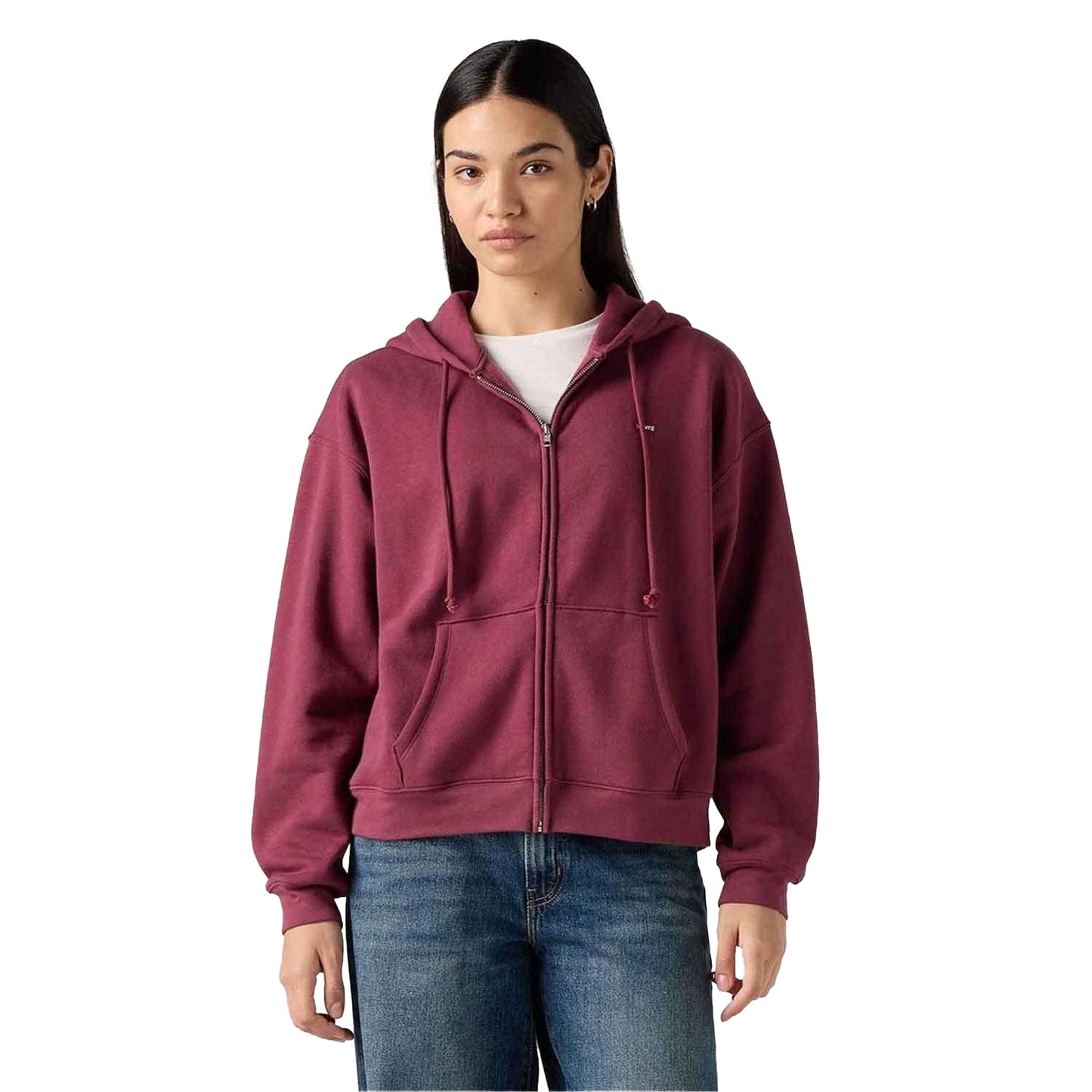 Burgundy - Lifestyle - Levis Womens-Ladies Everyday Full Zip Hoodie