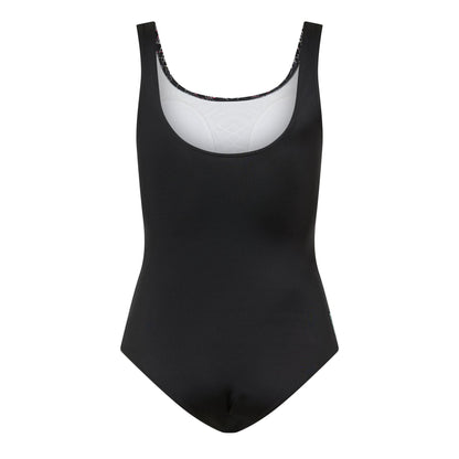Black - Back - Zoggs Womens-Ladies Electric Scoopback One Piece Swimsuit