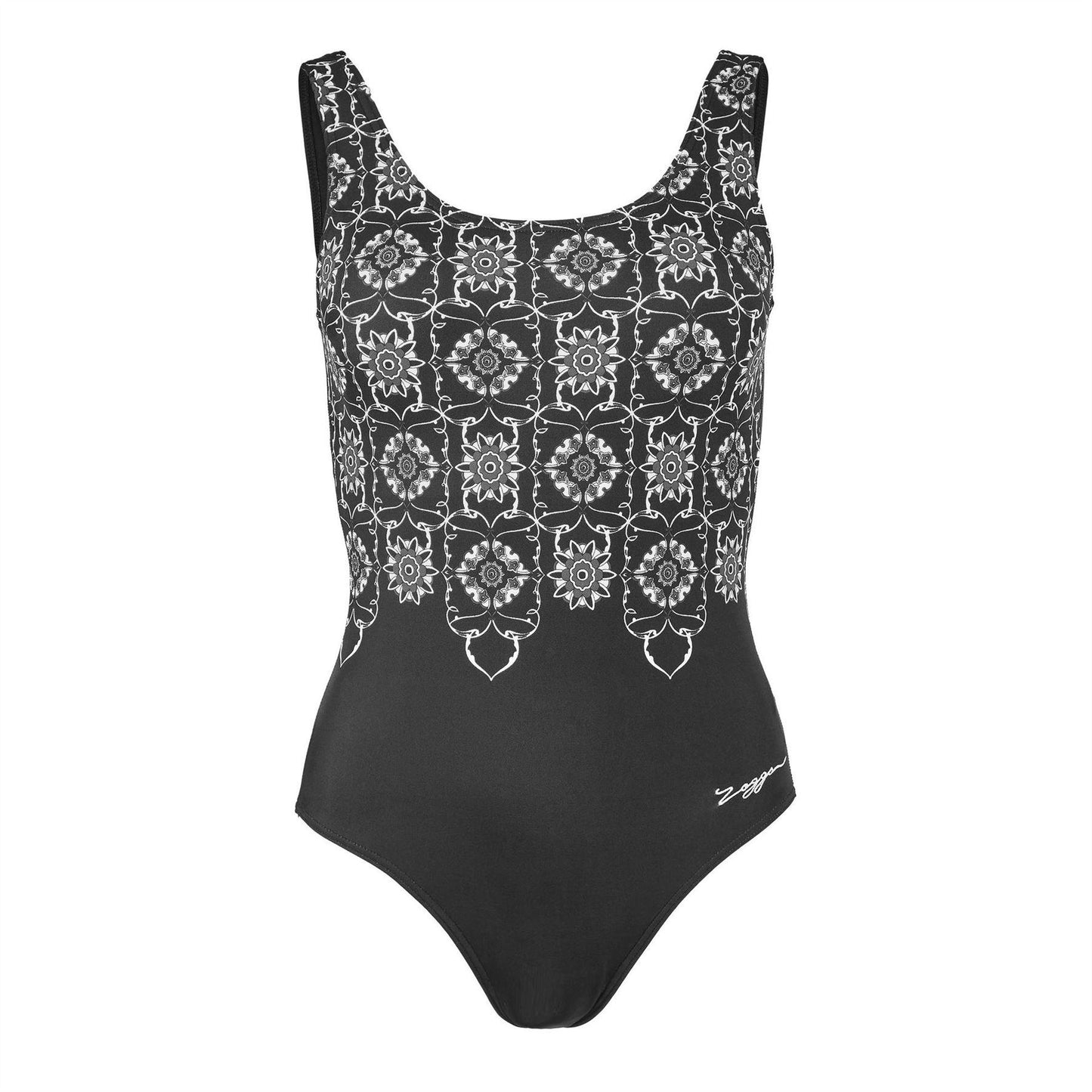 Black - Front - Zoggs Womens-Ladies Sacred Craft Scoopback One Piece Swimsuit