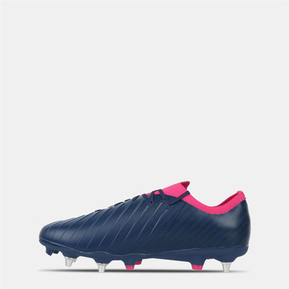 Navy-Pink - Back - KooGa Mens Rapid Soft Ground Rugby Boots