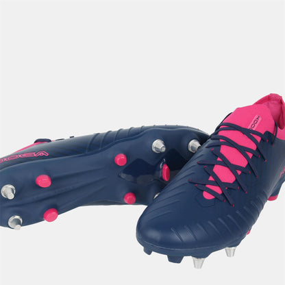 Navy-Pink - Side - KooGa Mens Rapid Soft Ground Rugby Boots