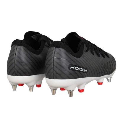 Black - Back - KooGa Mens Rapid Soft Ground Rugby Boots