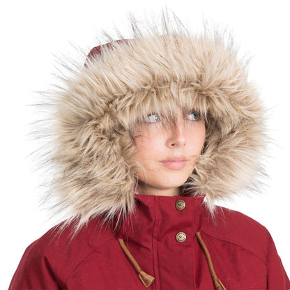 Merlot - Side - Trespass Womens-Ladies Faithful Waterproof Parka