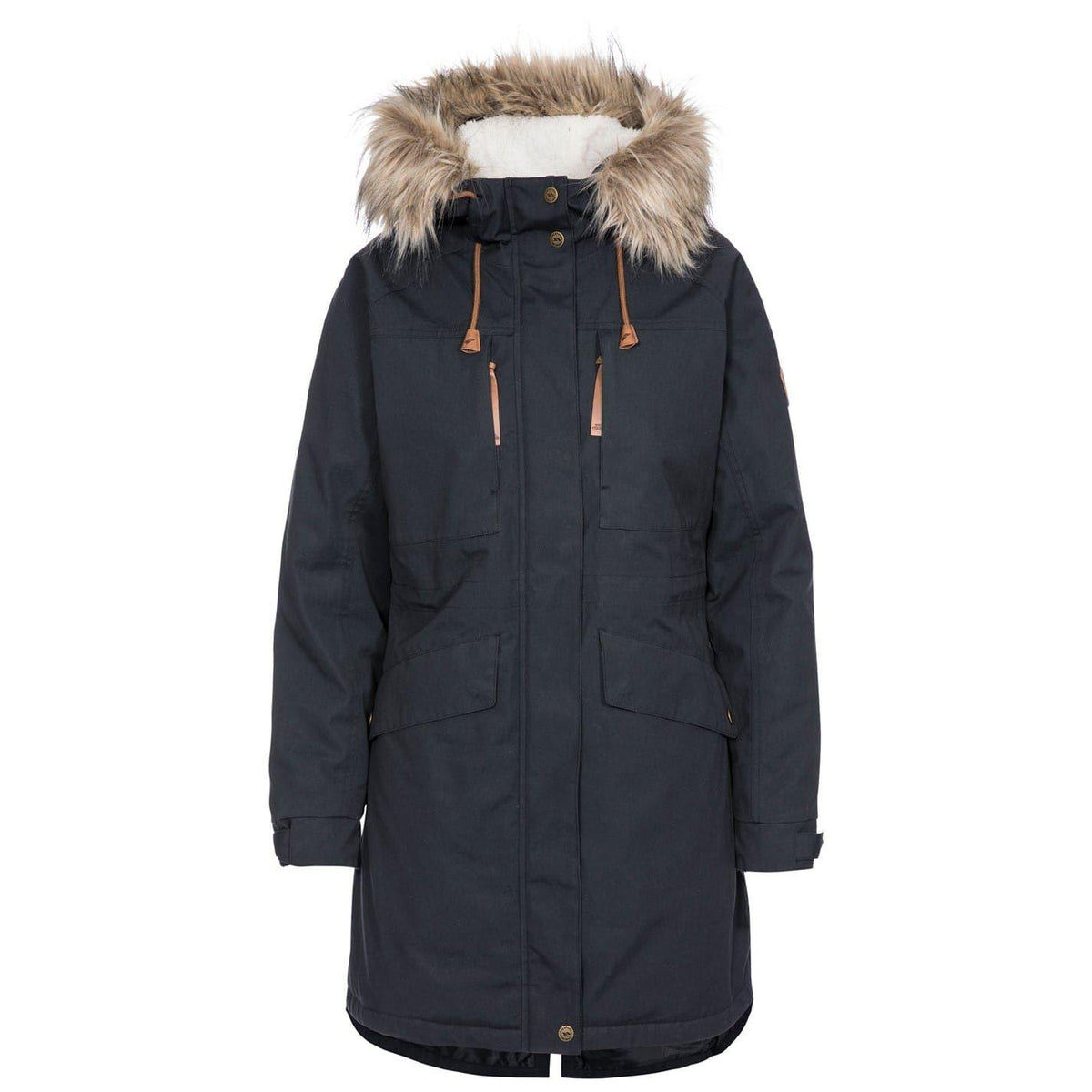 Dark Grey - Front - Trespass Womens-Ladies Faithful Waterproof Parka