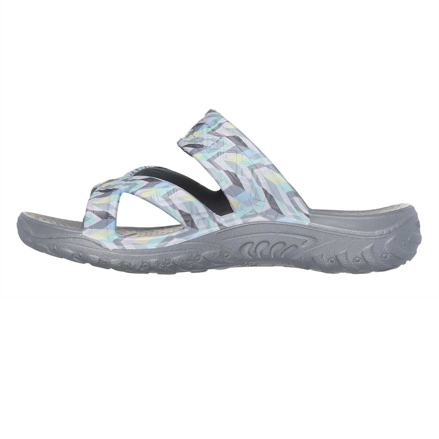 Multicoloured-Grey - Side - Skechers Womens-Ladies Reggae Zig Zag Sandals
