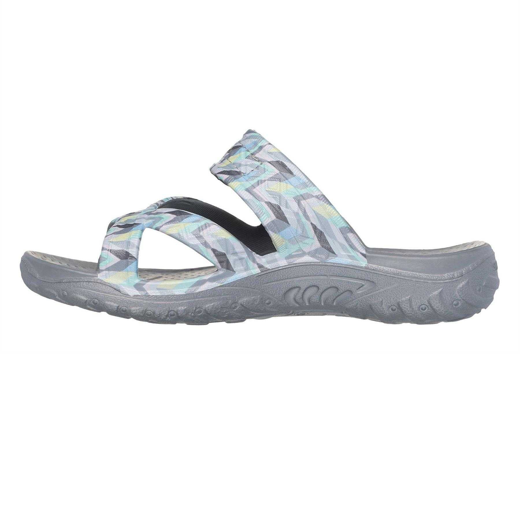 Multicoloured-Grey - Side - Skechers Womens-Ladies Reggae Zig Zag Sandals