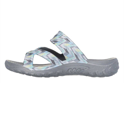 Multicoloured-Grey - Side - Skechers Womens-Ladies Reggae Zig Zag Sandals