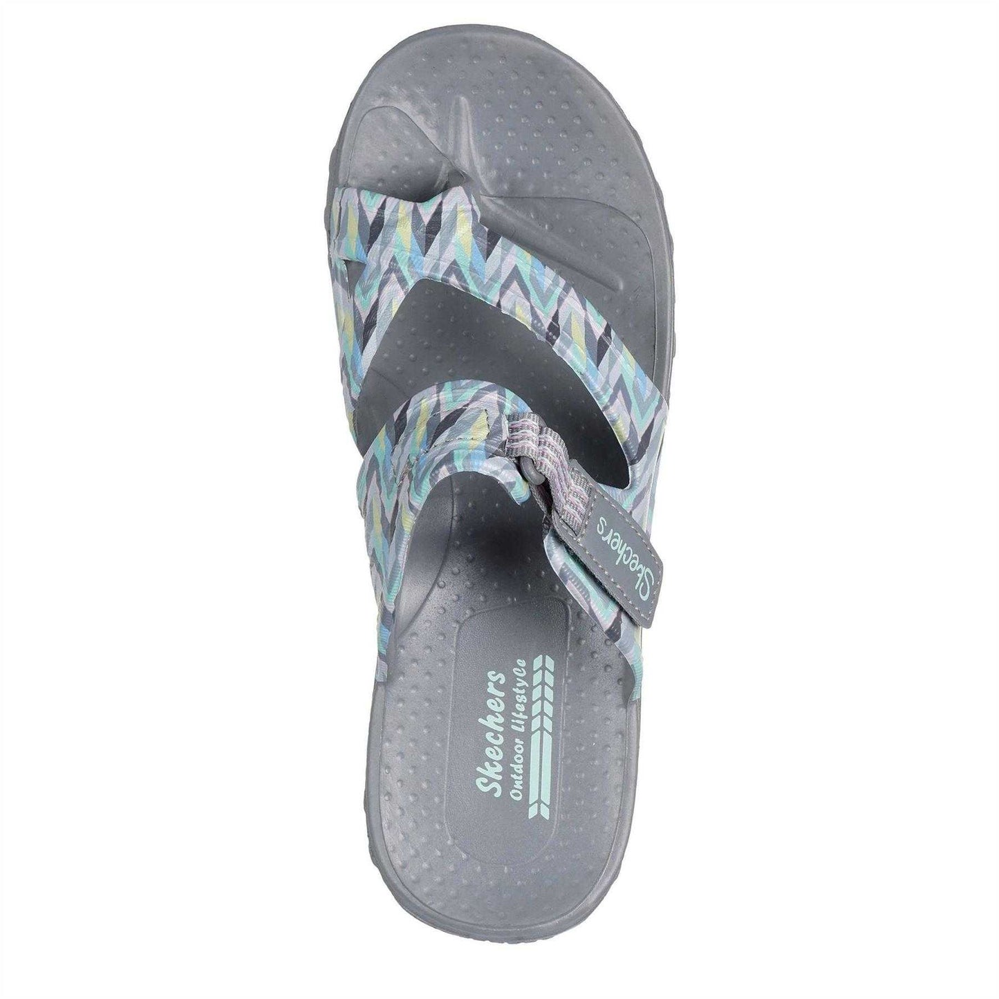 Multicoloured-Grey - Lifestyle - Skechers Womens-Ladies Reggae Zig Zag Sandals