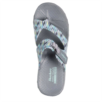 Multicoloured-Grey - Lifestyle - Skechers Womens-Ladies Reggae Zig Zag Sandals