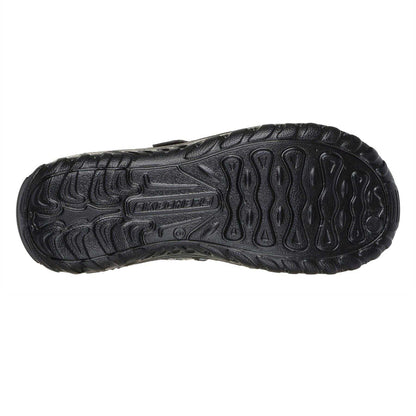 Black-Grey - Back - Skechers Womens-Ladies Reggae Zig Zag Sandals