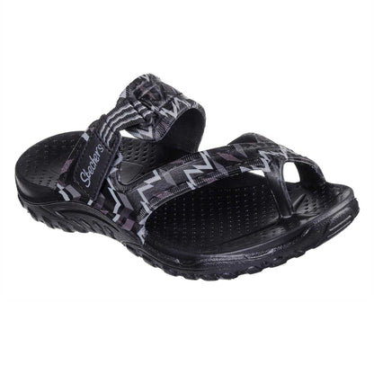 Multicoloured-Grey - Close up - Skechers Womens-Ladies Reggae Zig Zag Sandals