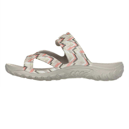 Multicoloured-White - Side - Skechers Womens-Ladies Reggae Zig Zag Sandals