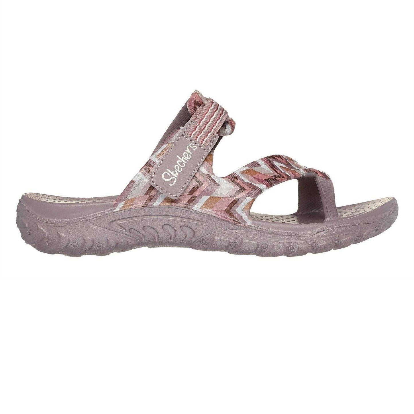 Multicoloured-Pink - Front - Skechers Womens-Ladies Reggae Zig Zag Sandals