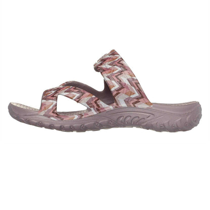 Multicoloured-Pink - Side - Skechers Womens-Ladies Reggae Zig Zag Sandals