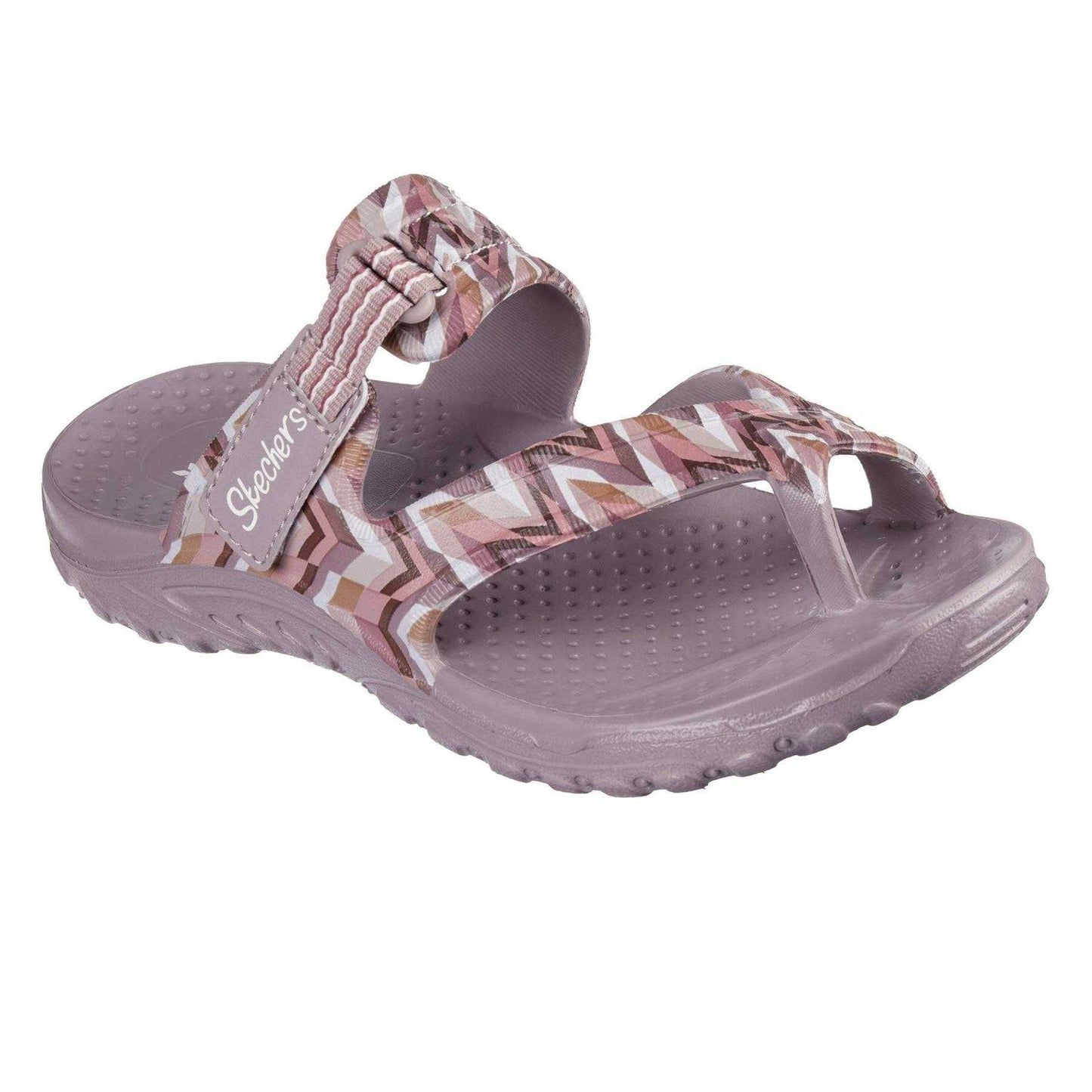 Multicoloured-Pink - Pack Shot - Skechers Womens-Ladies Reggae Zig Zag Sandals