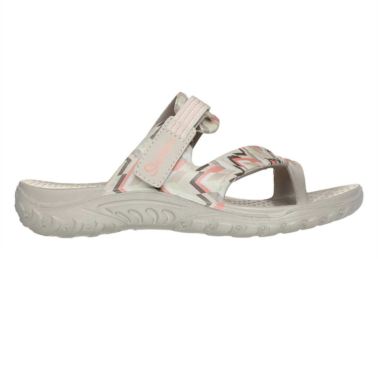 Multicoloured-White - Front - Skechers Womens-Ladies Reggae Zig Zag Sandals