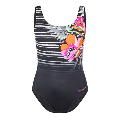 Multicoloured - Front - Zoggs Womens-Ladies Latino Love Scoopback One Piece Swimsuit